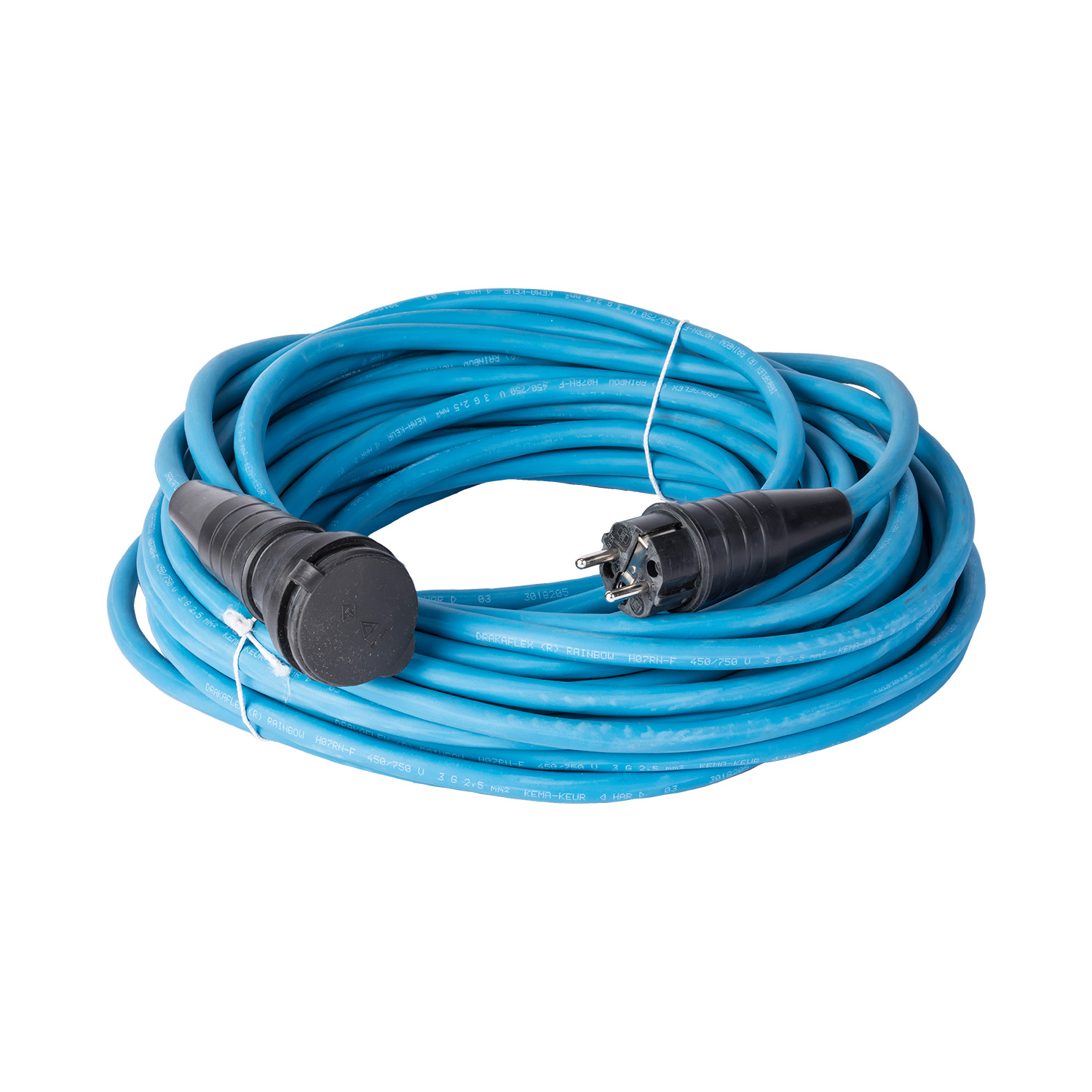 114339 Verlengkabel 25 m H07RN-F 3G2,5 randaarde kabel blauw volrubber met deksel