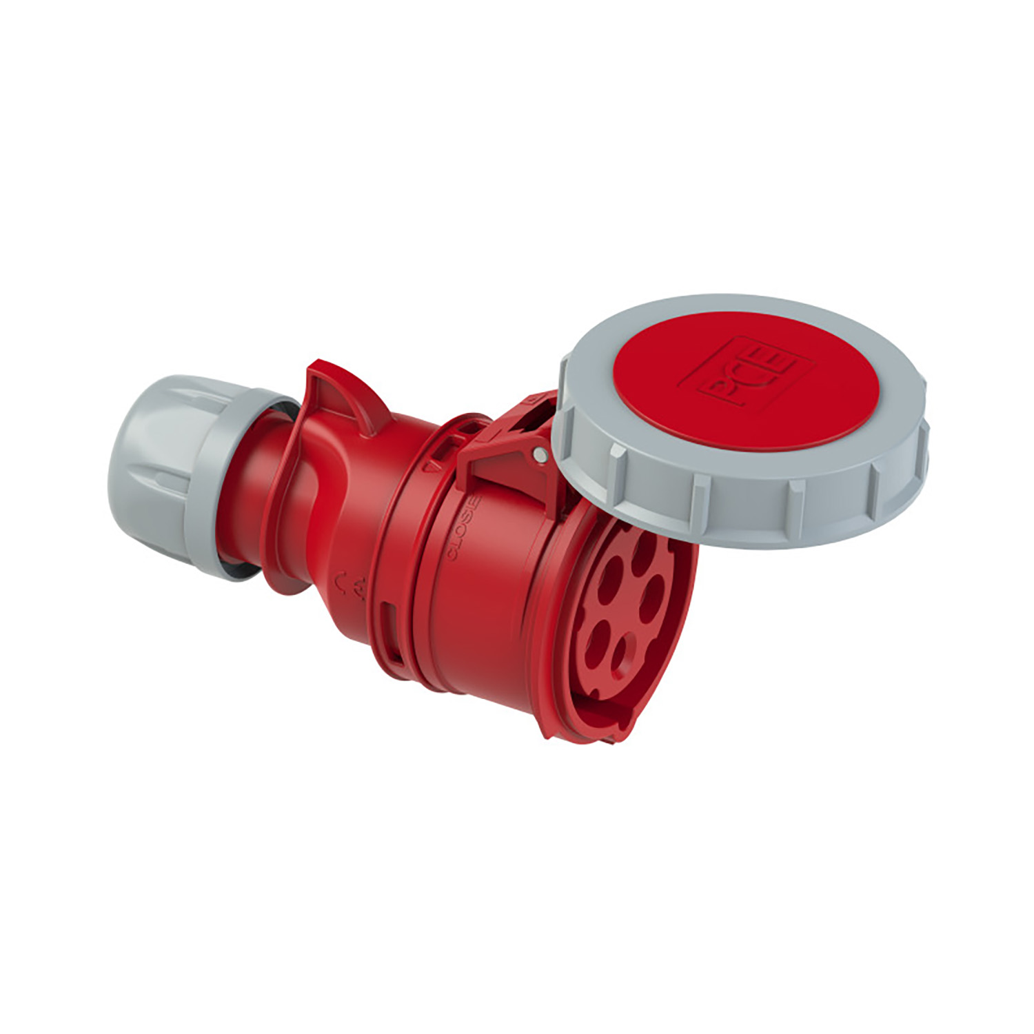 102728 CEE prise 16A 5p 6h rouge IP67 Shark