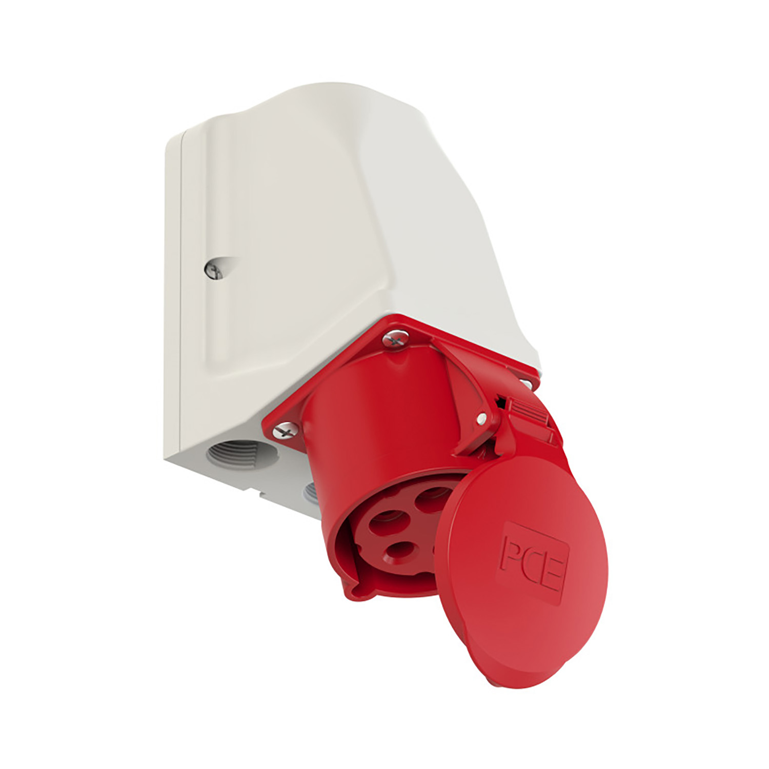 104160 CEE prise murale en saillie avec boucle 32A 5p 400V 6h rouge IP44