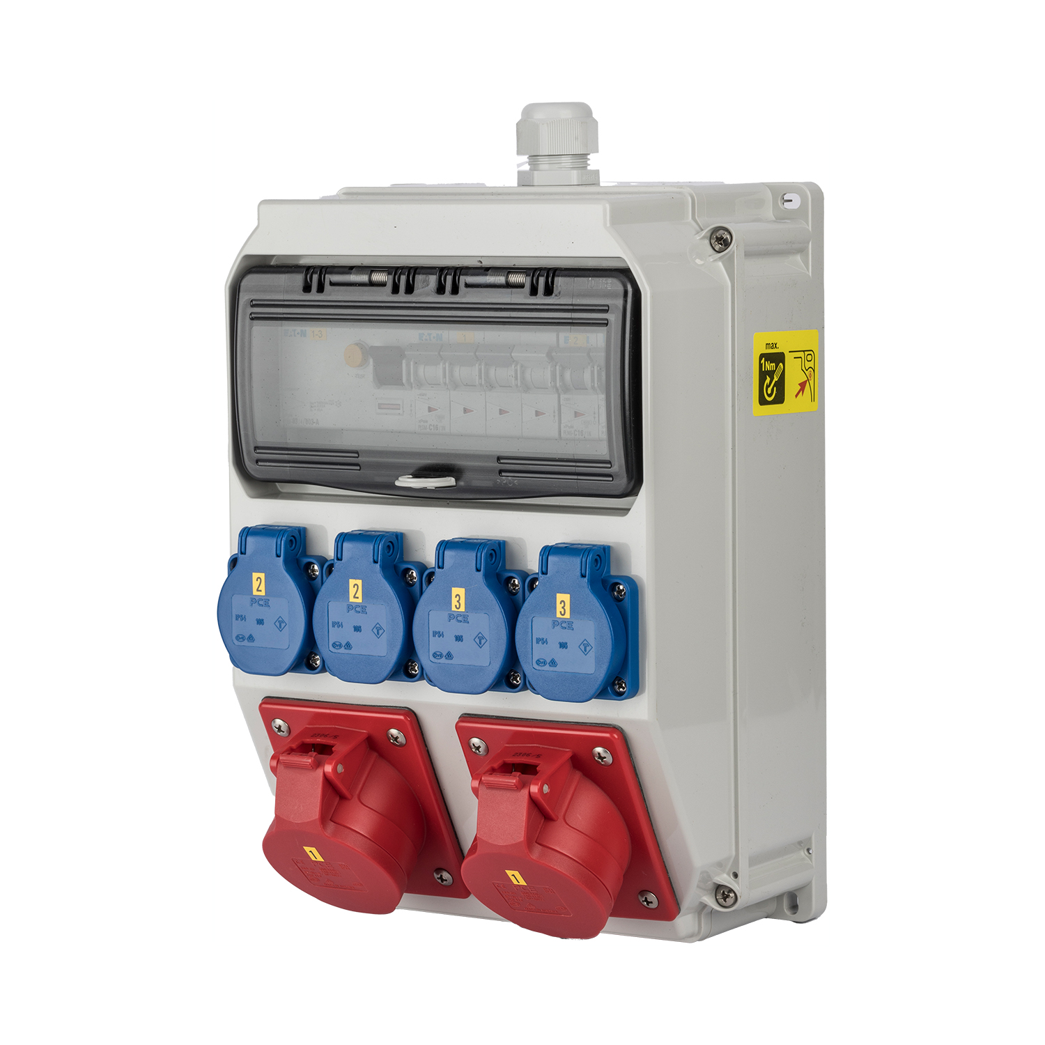 126959 Boîtier plastique Anif7 2x16/5/400 4xwcd(E)+DIF C-car 16A 3p+N 2x16A 1p+N DIF A 40A 4p 30mA