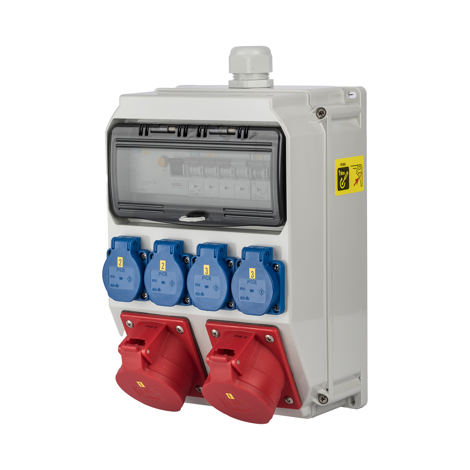 126962 Boîtier plastique Anif7 2x32/5/400 4xwcd(E)+DIF C-car1 x 32A 3p+N 2x16A 1p+N DIF A 40A 4p 30mA