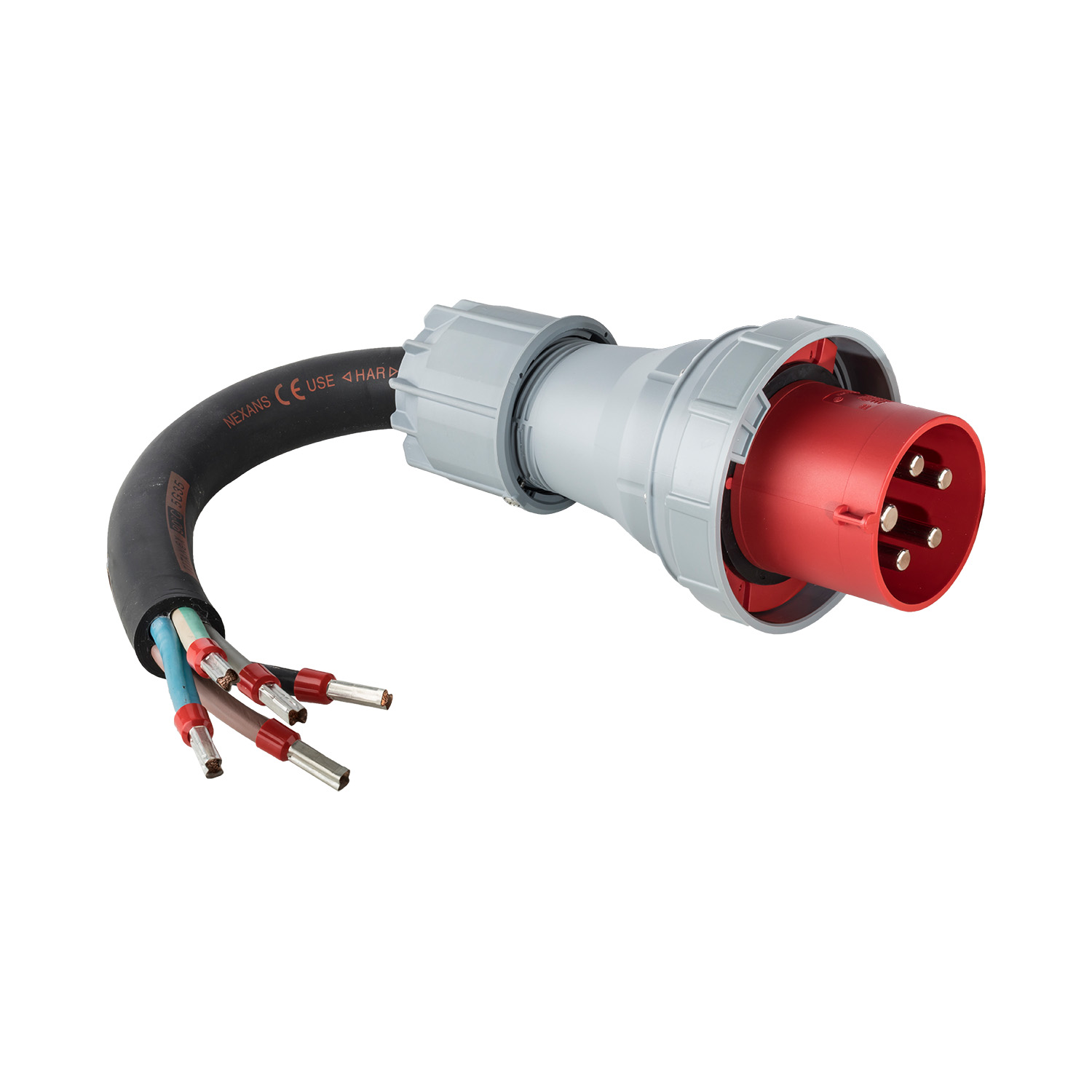 123410 Câble d’alimentation 3 m H07RN-F 5G35 CEE 125/5/400 100 mm dénudé+viroles