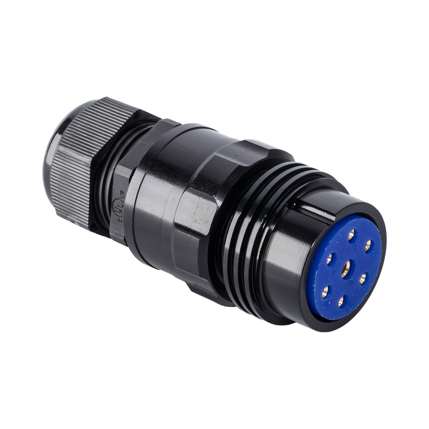 122525 Socapex Cable Female 7 Way Socket Soldeer M32 zwart Showsafe