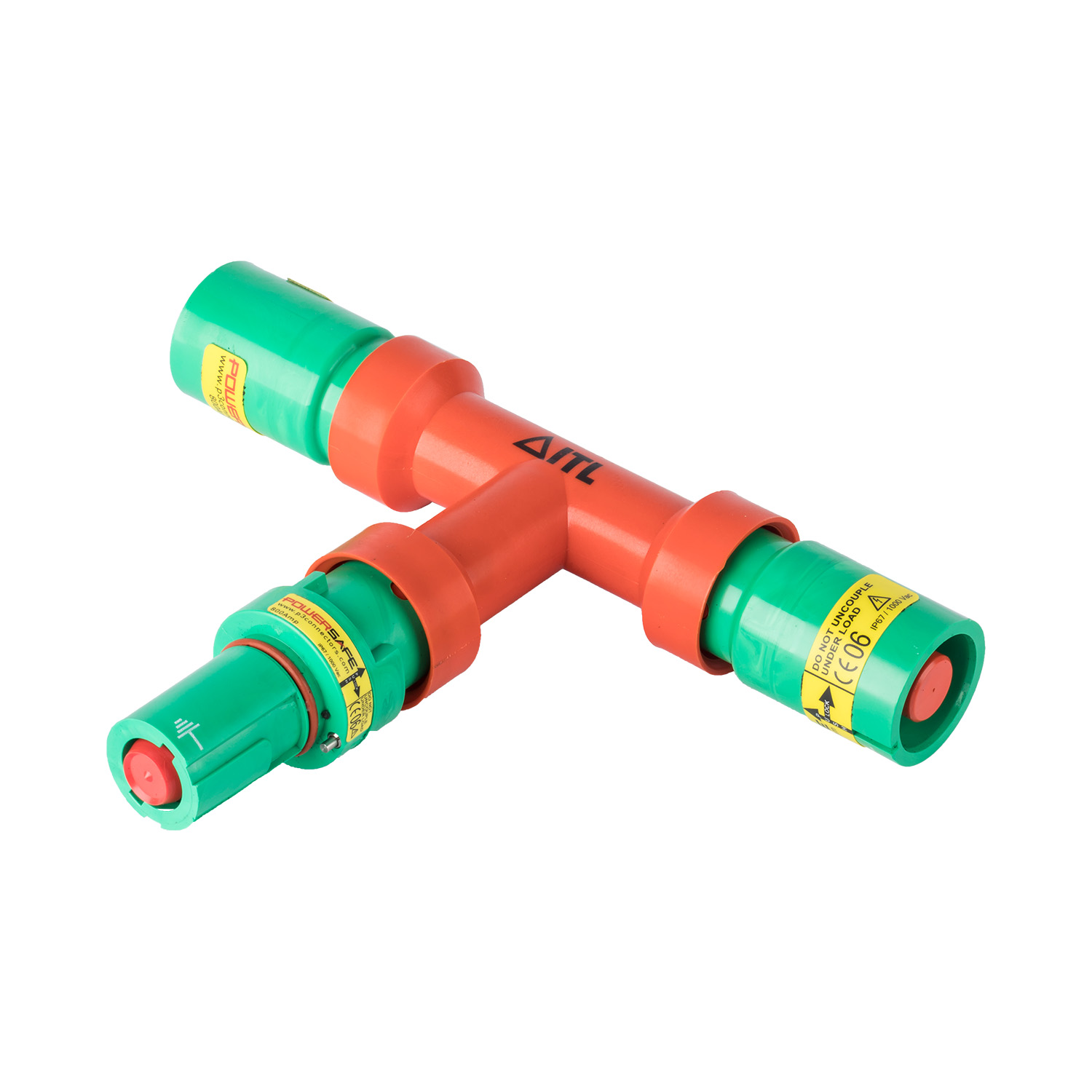 126171 Powersafe T Piece 800A Drain-2x Source E green